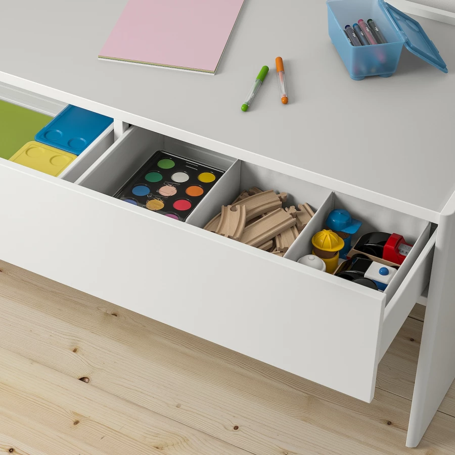 Стол детский - IKEA DUNDRA/ДУНДРЭ ИКЕА, 119x57x52 см, белый (изображение №3)