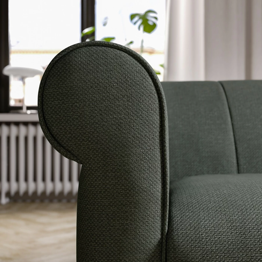 3-местный диван - IKEA VISKAFORS, 74x90x224см, зеленый, ВИСКАФОРС ИКЕА (изображение №4)