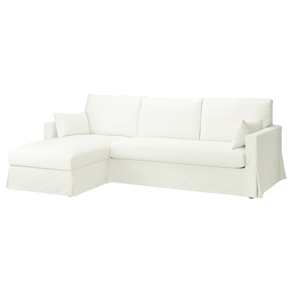 Диван 3-местный с шезлонгом - IKEA HYLTARP, 93x262см, белый, ХИЛТАРП ИКЕА