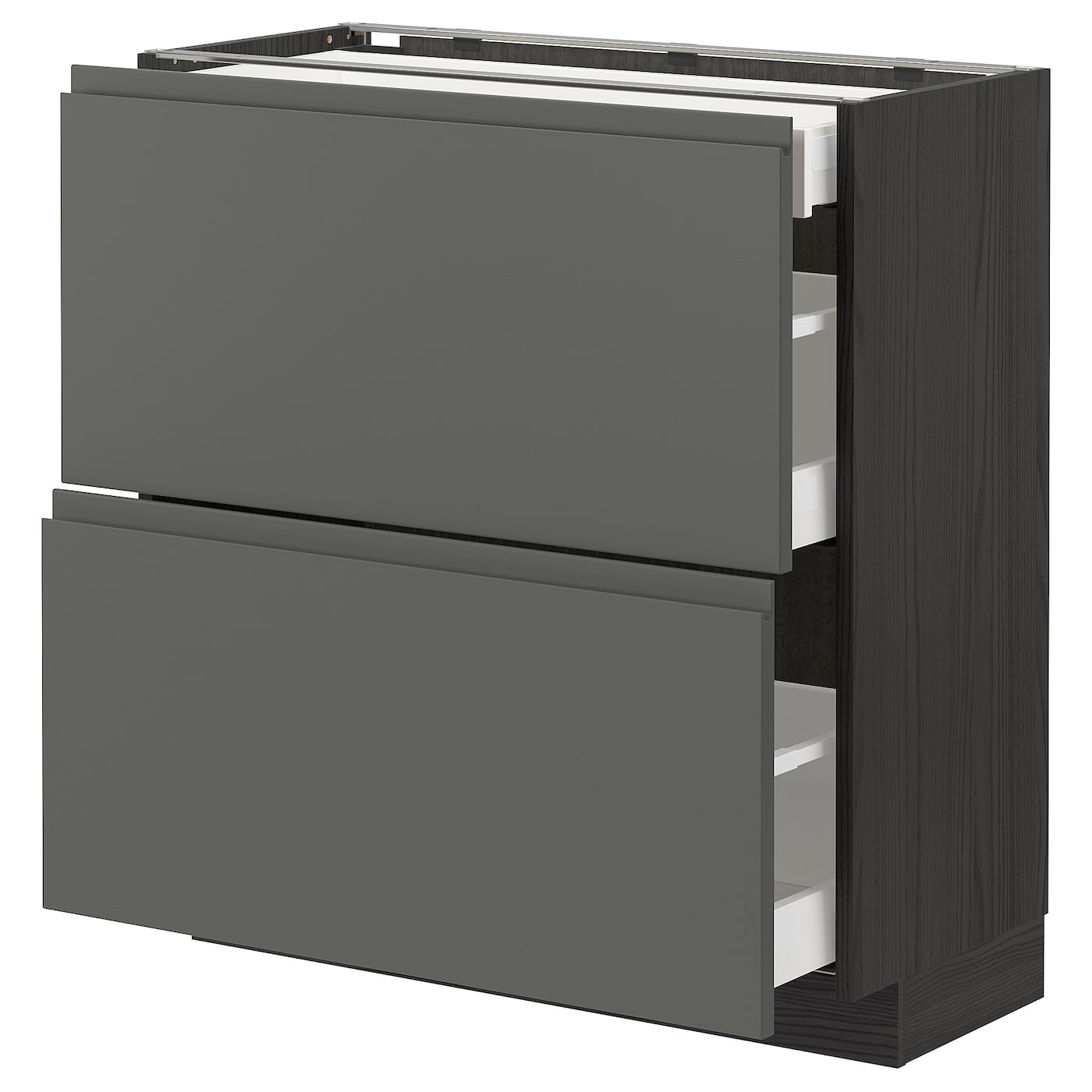 Напольный кухонный шкаф  - IKEA METOD MAXIMERA, 88x39,1x80см, черный/серый, МЕТОД МАКСИМЕРА ИКЕА