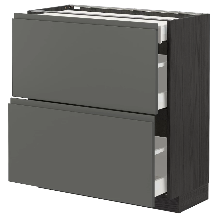 Напольный кухонный шкаф  - IKEA METOD MAXIMERA, 88x39,1x80см, черный/серый, МЕТОД МАКСИМЕРА ИКЕА (изображение №1)