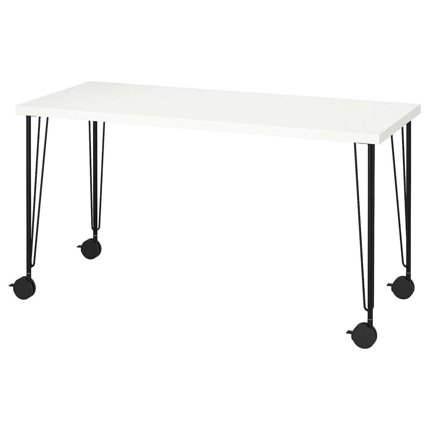 Письменный стол - IKEA LAGKAPTEN/KRILLE, 140х60 см, белый/черный, ЛАГКАПТЕН/КРИЛЛЕ ИКЕА