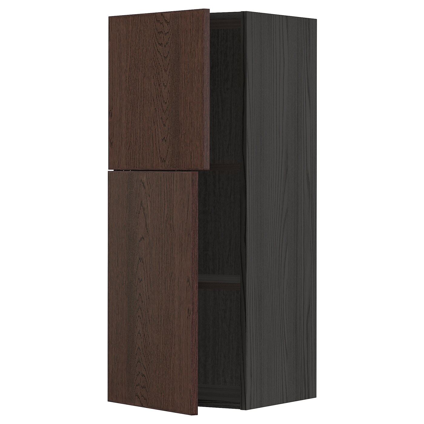 Навесной шкаф с полкой - METOD IKEA/ МЕТОД ИКЕА, 100х40 см,  черный/коричневый
