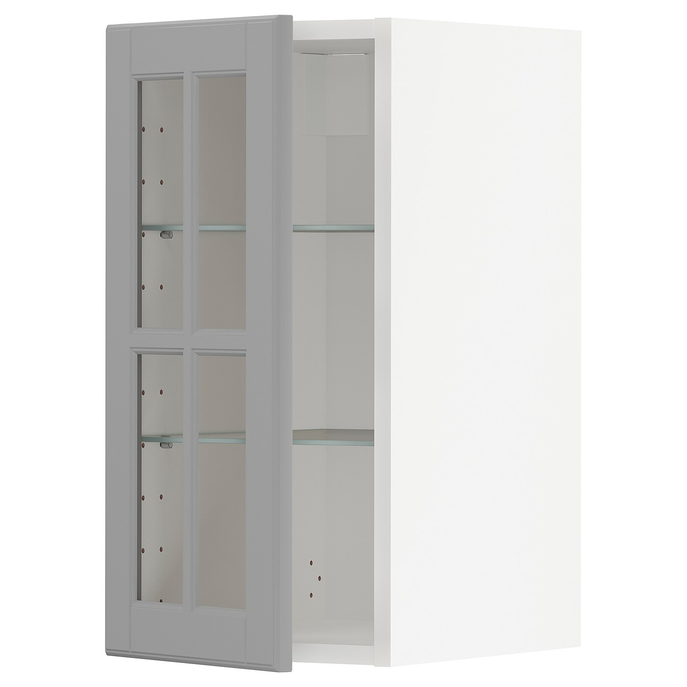 Шкаф со стеклянными дверцами  - METOD  IKEA/  МЕТОД ИКЕА, 60х30 см, белый/серый
