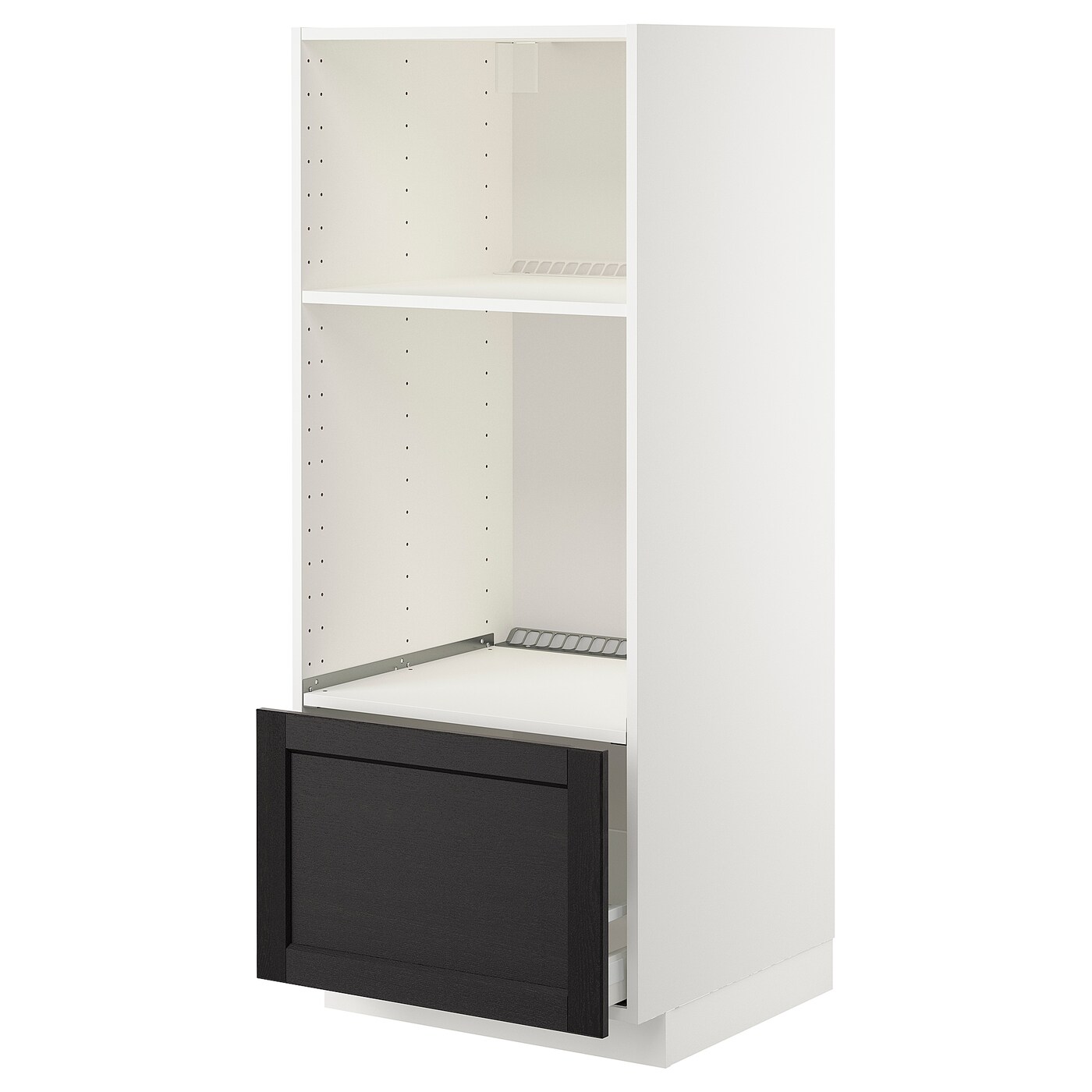 Напольный шкаф - IKEA METOD MAXIMERA, 60x62x148см, черный/белый, МЕТОД МАКСИМЕРА ИКЕА