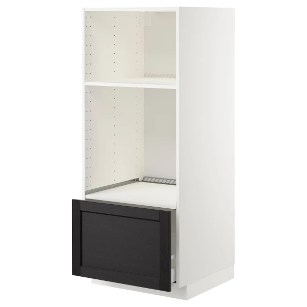 Напольный шкаф - IKEA METOD MAXIMERA, 60x62x148см, черный/белый, МЕТОД МАКСИМЕРА ИКЕА