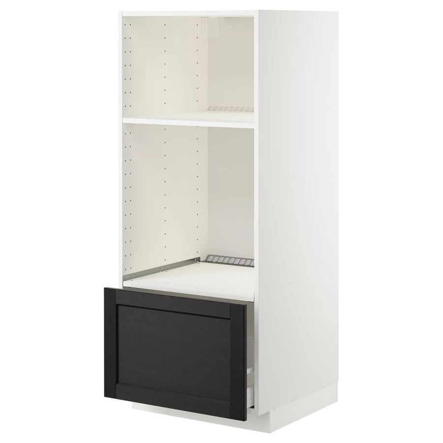 Напольный шкаф - IKEA METOD MAXIMERA, 60x62x148см, черный/белый, МЕТОД МАКСИМЕРА ИКЕА (изображение №1)
