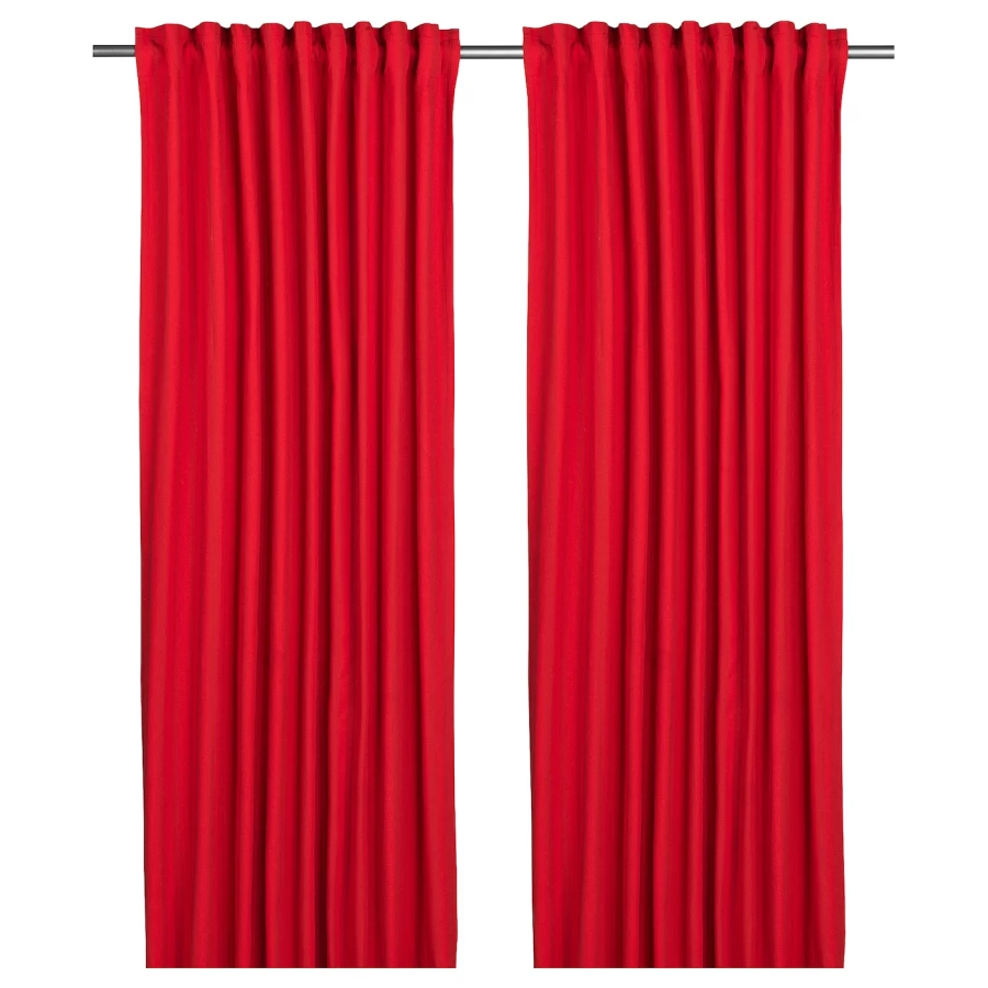 Штора, 2 шт. - IKEA VINTERFINT, 250х145 см, красный, ВИНТЕРФИНТ ИКЕА (изображение №1)