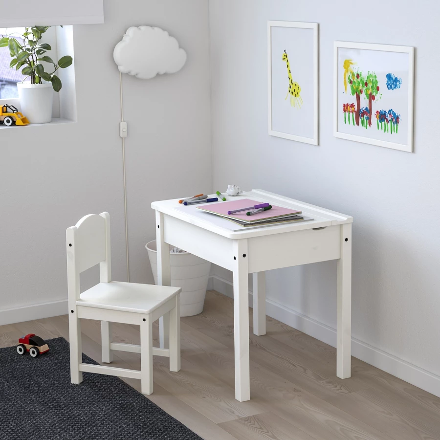 Стол детский - IKEA SUNDVIK/СУНДВИК ИКЕА,  58x45 см, белый (изображение №3)