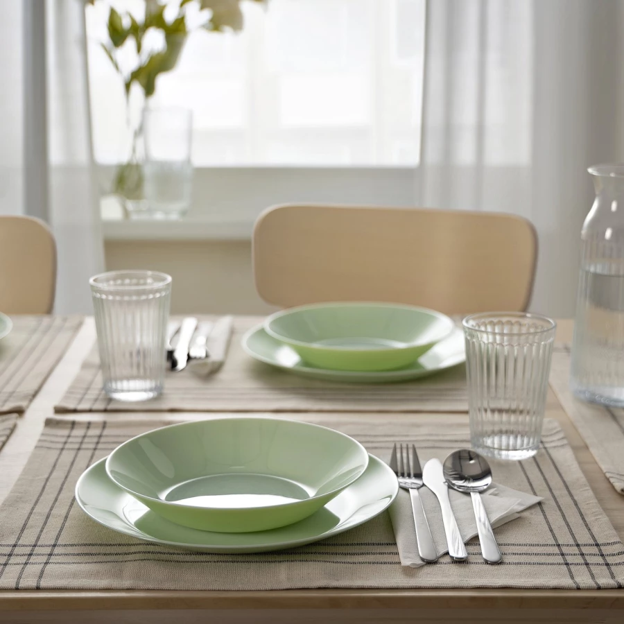 Глубокая тарелка - IKEA OFTAST/ ОФТАСТ ИКЕА, 20 см, светло-зелёный (изображение №4)