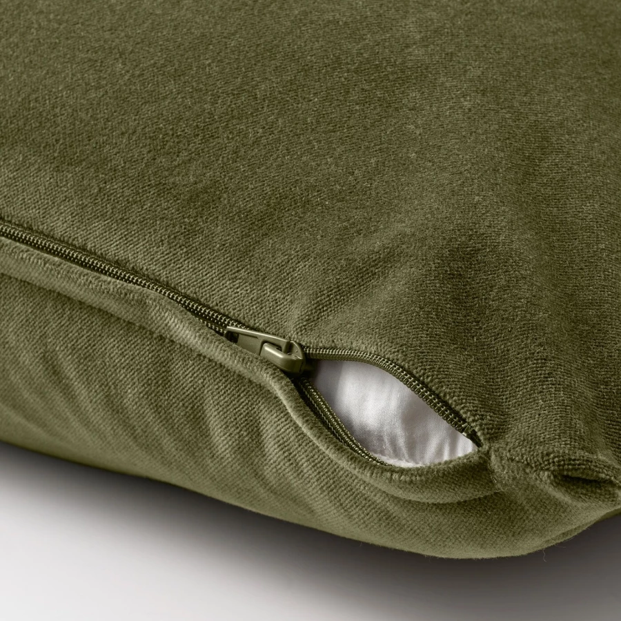 Чехол на подушку - SANELA IKEA/ САНЕЛА ИКЕА, 50х50  см, темно-зеленый (изображение №3)