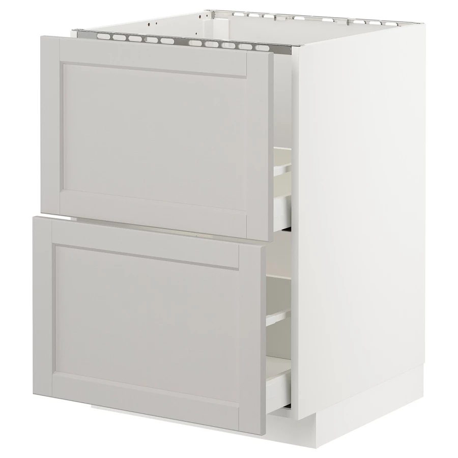 Напольный шкаф - IKEA METOD MAXIMERA, 88x62x60см, белый/светло-серый, МЕТОД МАКСИМЕРА ИКЕА (изображение №1)
