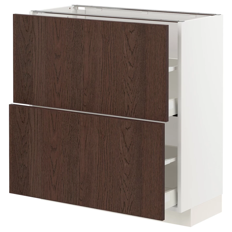 Напольный шкаф - IKEA METOD MAXIMERA, 88x39x80см, белый/темно-коричневый, МЕТОД МАКСИМЕРА ИКЕА (изображение №1)
