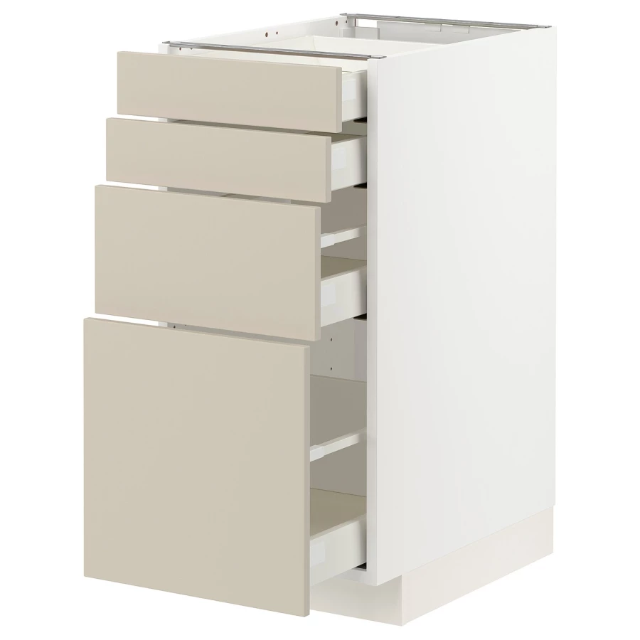 Напольный кухонный шкаф  - IKEA METOD MAXIMERA, 88x61,6x40см, белый/бежевый, МЕТОД МАКСИМЕРА ИКЕА (изображение №1)