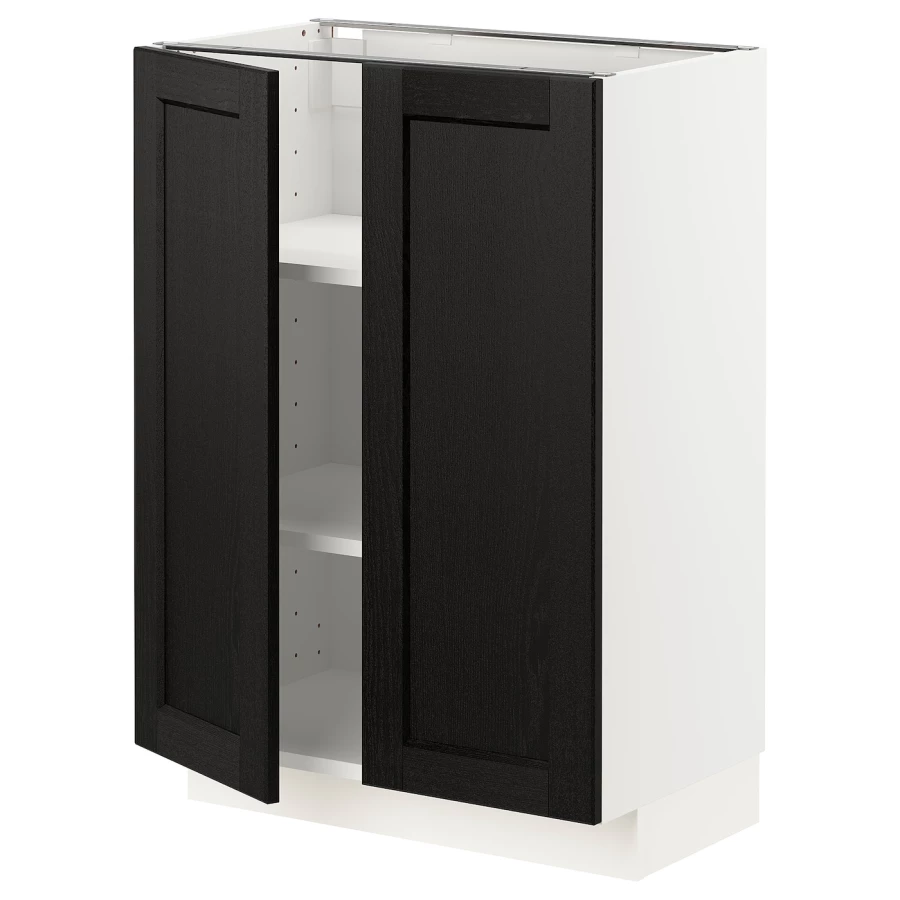 Напольный шкаф - METOD IKEA/ МЕТОД ИКЕА,  60х88 см, белый/черный (изображение №1)