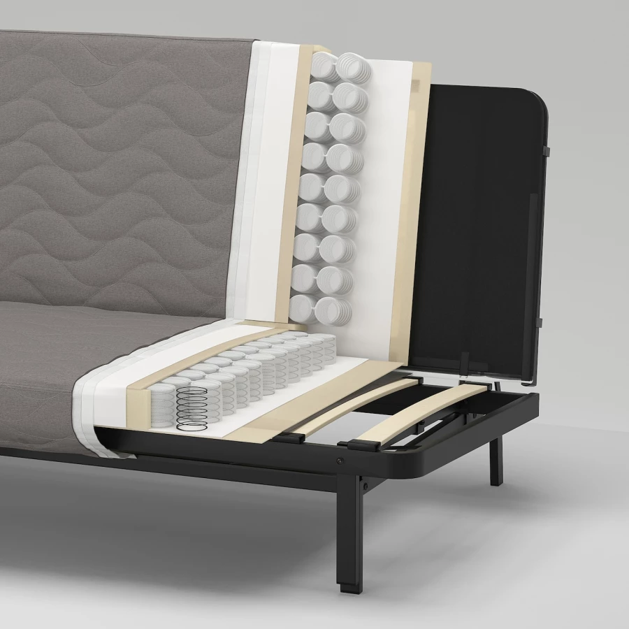 3-местный диван-кровать - IKEA NYHAMN/НЮХАМН ИКЕА, 90х97х200 см, серый (изображение №6)