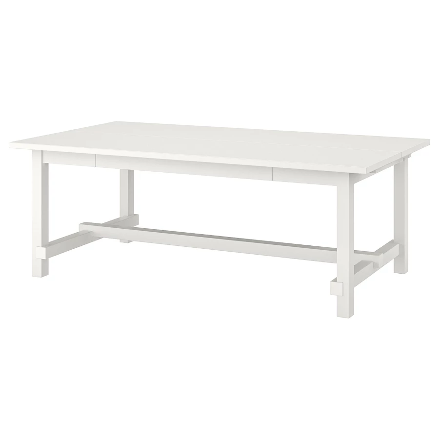 Раздвижной обеденный стол - IKEA NORDVIKEN/НОРДВКЕН ИКЕА, 75х210/289х105 см, белый (изображение №1)