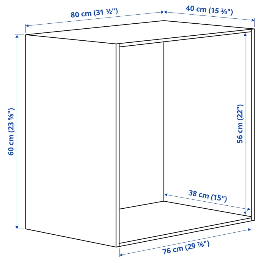 Каркас гардероба - PLATSA IKEA/ПЛАТСА ИКЕА, 60х40х80 см, белый (изображение №3)