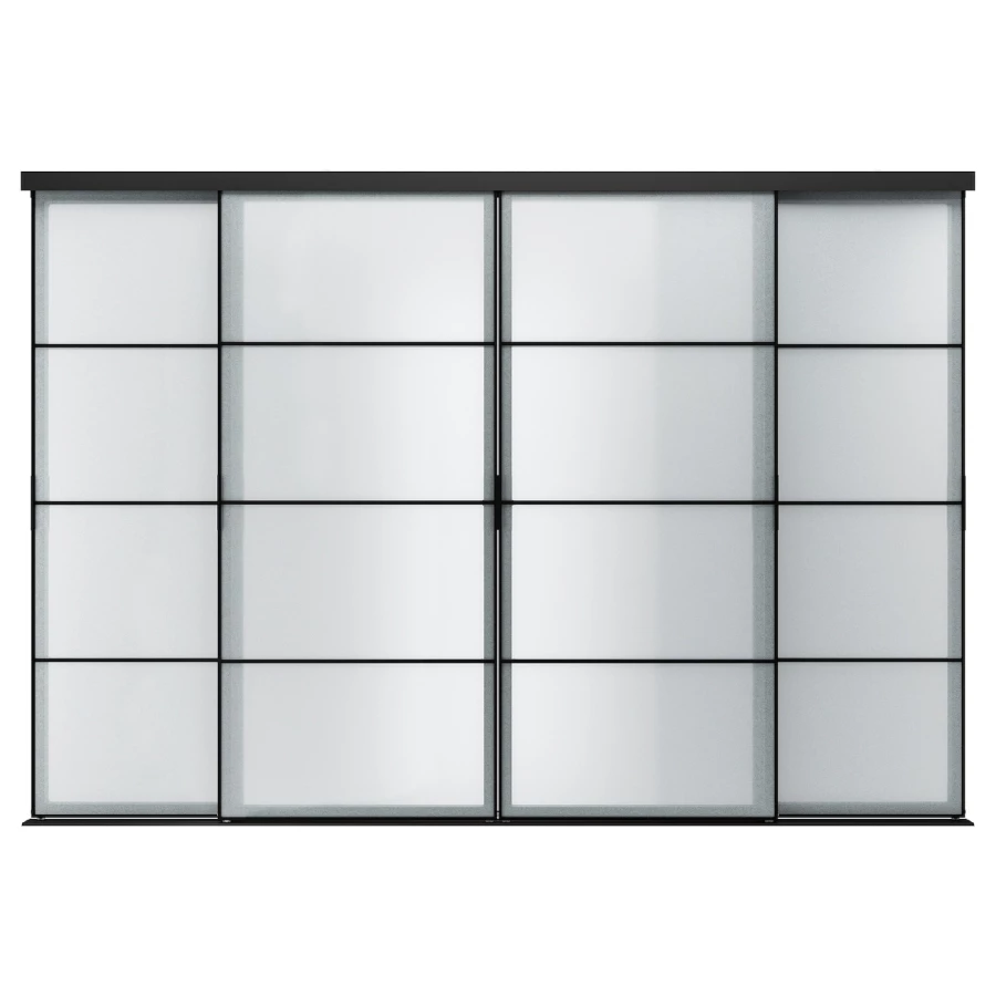Комбинация раздвижных дверей - SKYTTA/SVARTISDAL   IKEA/ СКЮТТА/СВАРТИСДАЛЬ   ИКЕА, 351х240 см, черный (изображение №1)