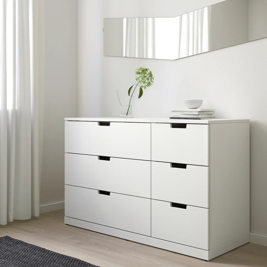Комод - IKEA NORDLI/НОРДЛИ ИКЕА, 47х76х120 см, белый (изображение №2)
