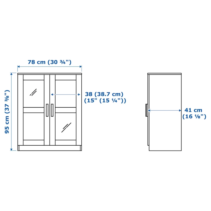 Шкаф - BRIMNES IKEA/ БРИМНЕС ИКЕА, 78x95х41 см,белый (изображение №7)
