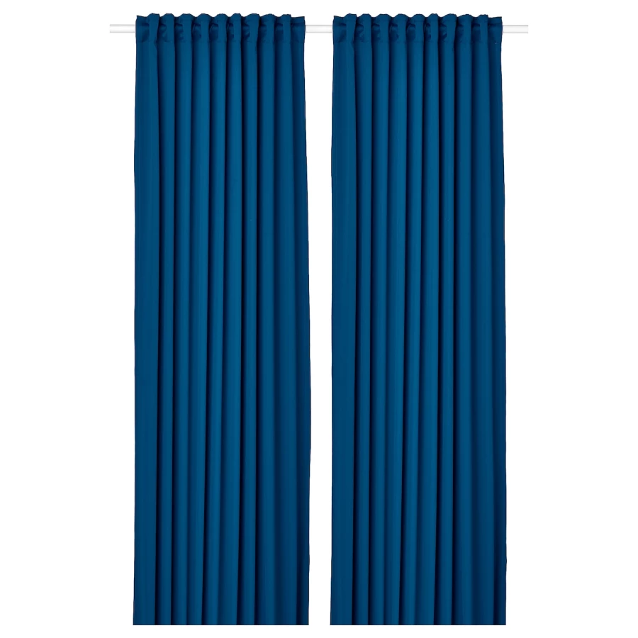 Штора, 2 шт. - IKEA MAJGULL, 300х145 см, темно-синий, МАЙГУЛЛ ИКЕА (изображение №1)