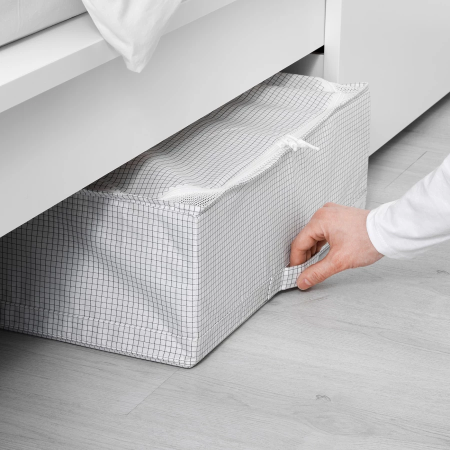 Ящик для хранения одежды/постельного белья - STUK IKEA/ СТУК  ИКЕА, 55х18 см, белый (изображение №4)