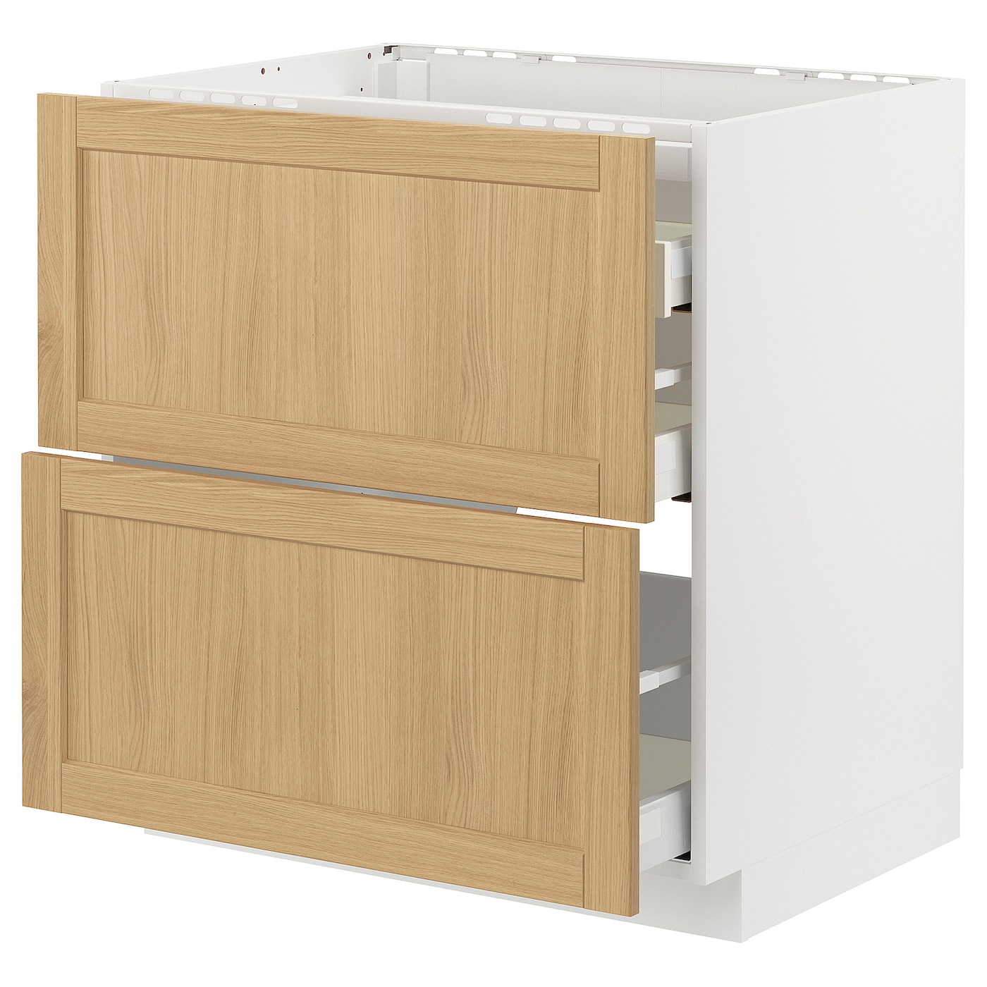 Навесной шкаф - METOD / MAXIMERA IKEA/ МЕТОД/ МАКСИМЕРА ИКЕА,  80х60 см, белый/ под беленый дуб