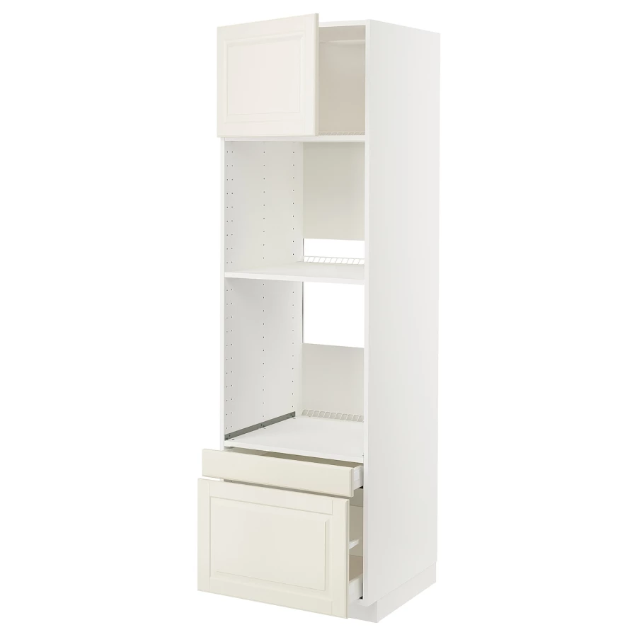 Высокий шкаф с ящиками - IKEA METOD/MAXIMERA/МЕТОД/МАКСИМЕРА ИКЕА, 200х60х60 см, белый/кремовый (изображение №1)