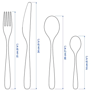 Второе фото. Набор столовых приборов, 24 шт. - IKEA TILLAGD, черный, ТИЛЛАГД ИКЕА
