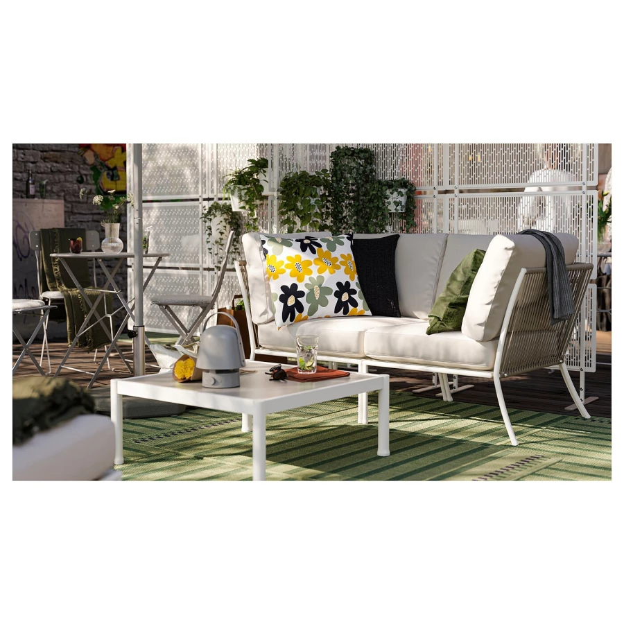 Журнальный столик, садовый - IKEA SEGERÖN/SEGERON, белый/бежевый, 73x73х30см, СЕГЕРОН ИКЕА (изображение №10)