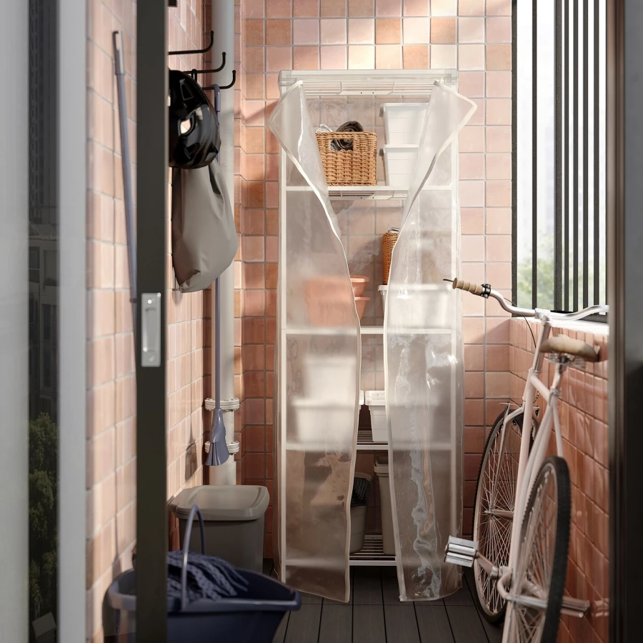 Чехол прозрачный/внутренний/наружный - JOSTEIN IKEA/ЙОСТЕЙН  ИКЕА, 180х61 см, белый (изображение №3)