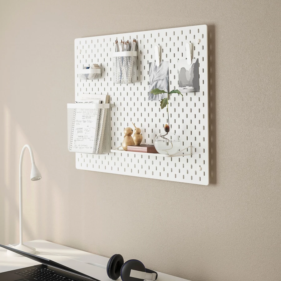 Полка IKEA SKÅDIS/СКОДИС ИКЕА, 32х11 см, белый (изображение №6)
