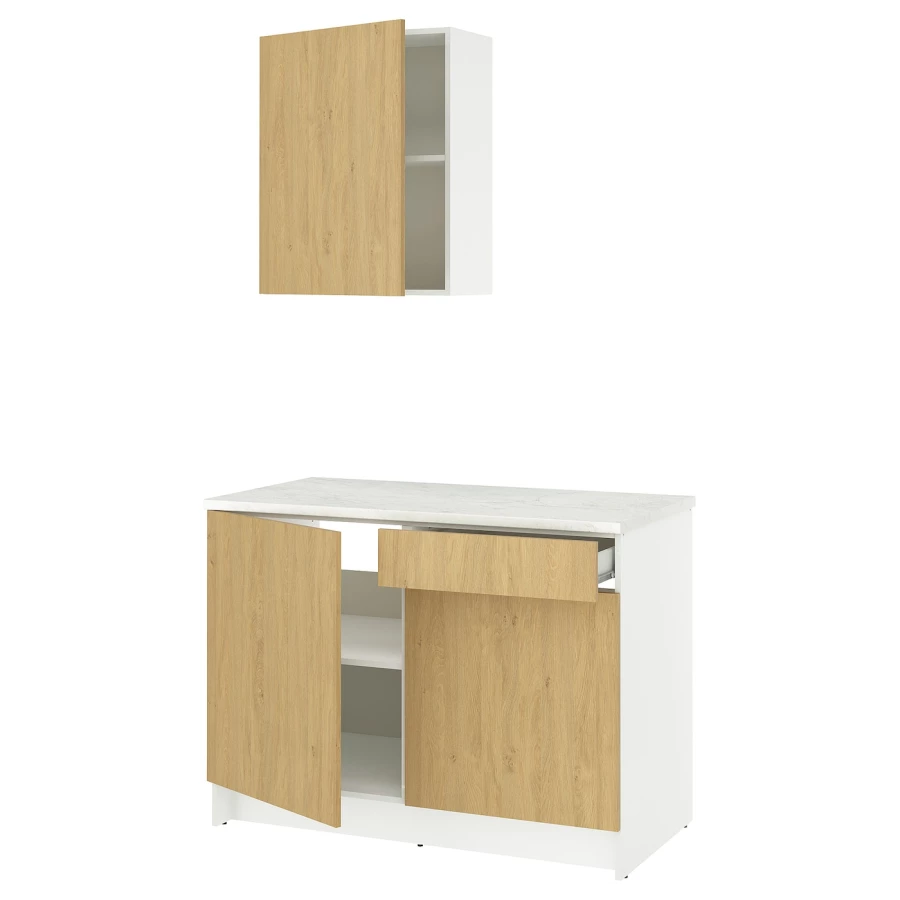 Комбинация кухонная прямая - KNOXHULT IKEA/ КНОКСХУЛЬТ ИКЕА, белый/под беленный дуб (изображение №1)