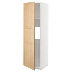 Высокий кухонный шкаф - IKEA METOD/МЕТОД ИКЕА, 200х60х60 см, белый/светло-коричневый