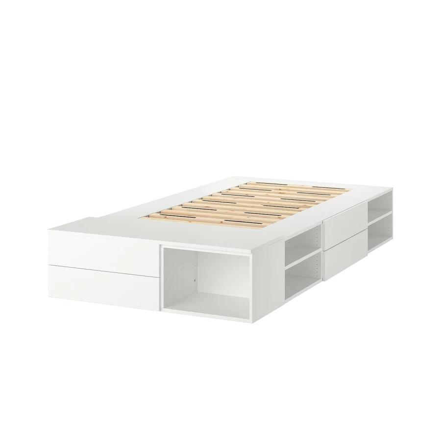 Каркас кровати с 4 ящиками - IKEA PLATSA, 200х140 см, белый, ПЛАТСА ИКЕА (изображение №2)