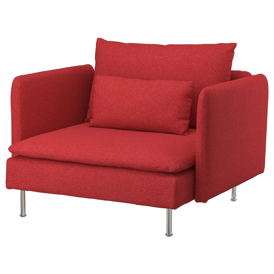 Кресло - IKEA SÖDERHAMN/SDERHAMN/СЁДЕРХАМН ИКЕА, 105х99х83 см, красный (изображение №1)