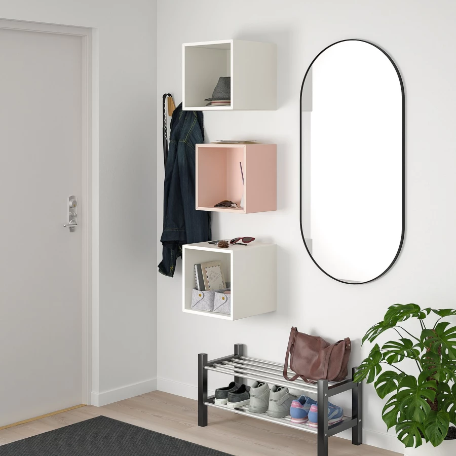Комбинация для хранения - EKET IKEA/ ЭКЕТ ИКЕА,  105х70 см,   бледно-розовый /белый (изображение №3)