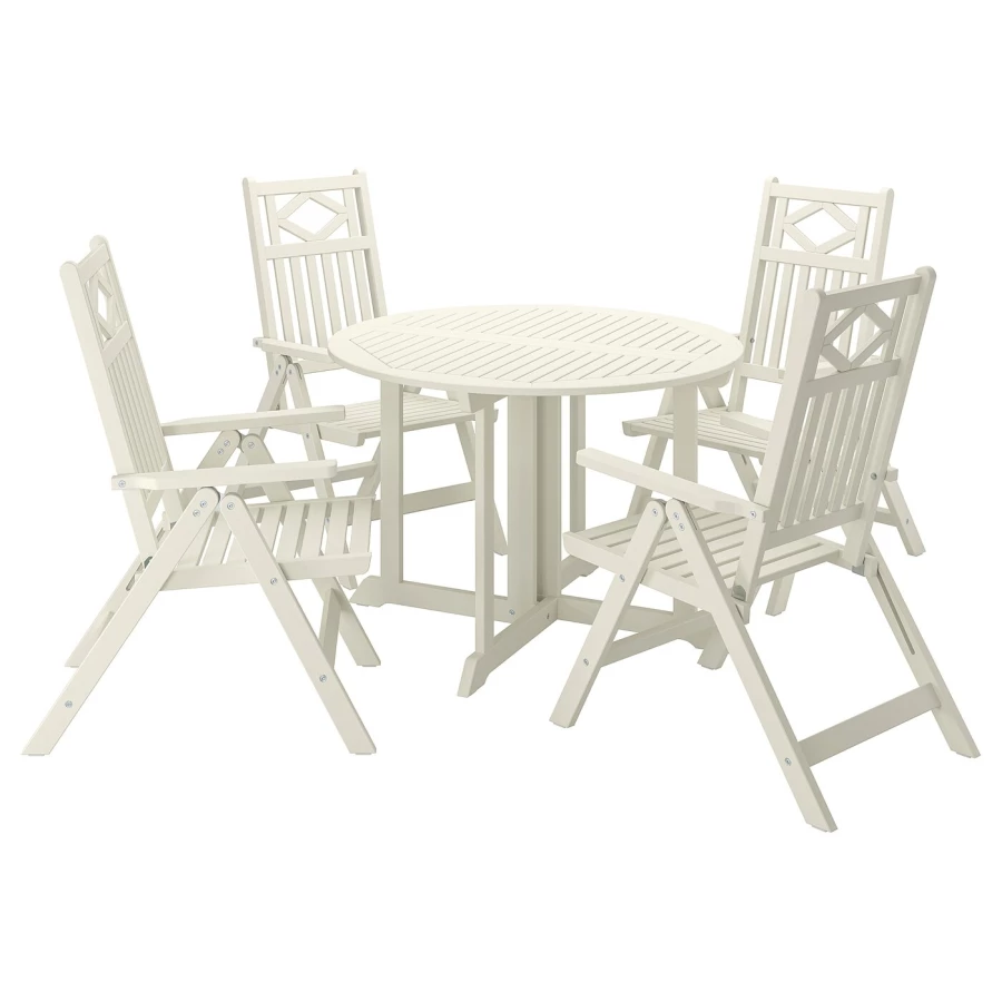 Стол + 4 стула - BONDHOLMEN IKEA/ БОНДХОЛЬМЕН ИКЕА, 115х75 см, белый (изображение №1)