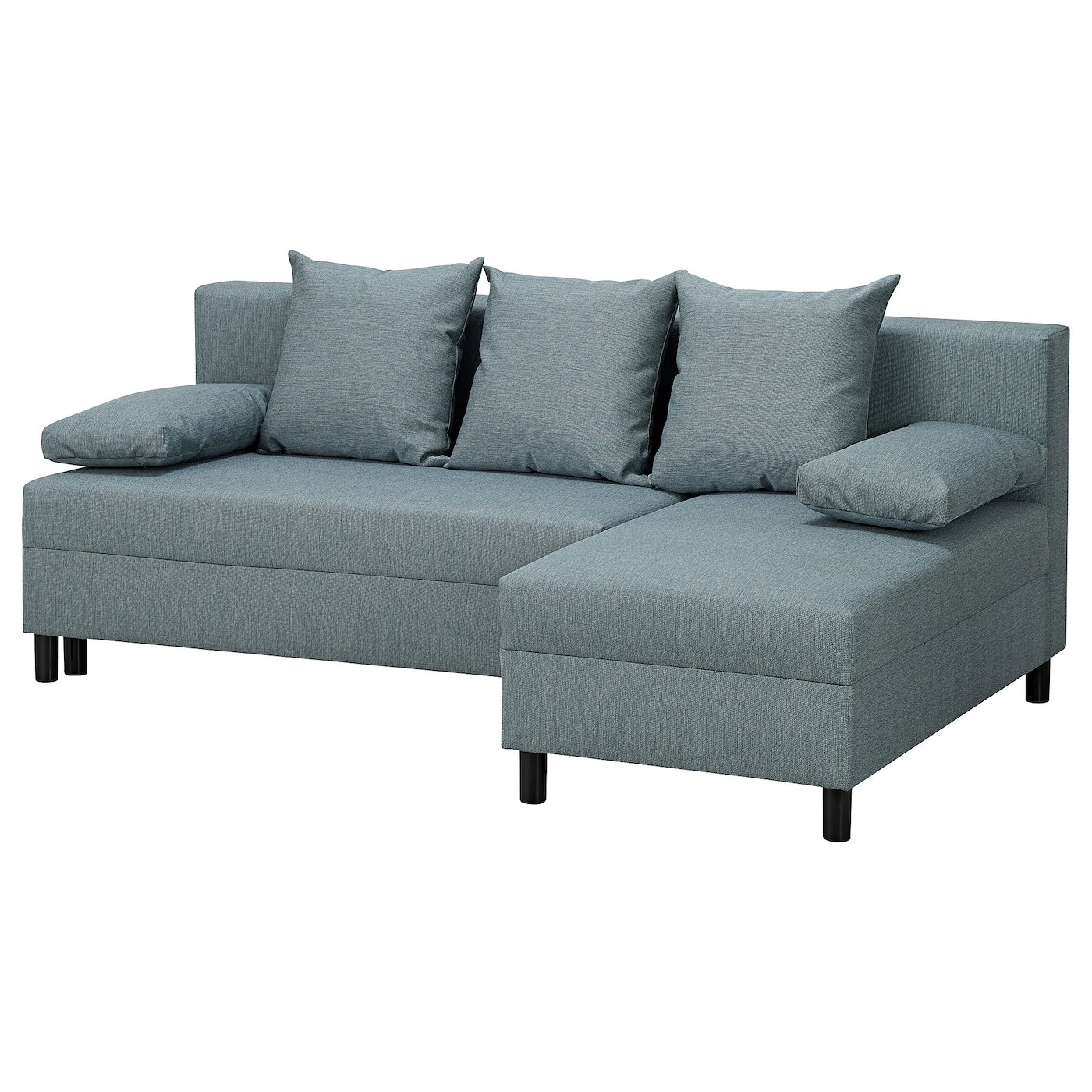3-местный диван с бирюзовым шезлонгом - IKEA ANGSTA, 76,5x82x199см, голубой, АНГСТА ИКЕА
