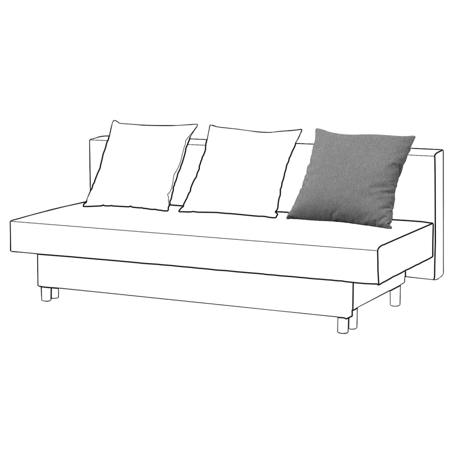 Подушка на спинку 3-х раскладного дивана - IKEA ASARUM/АСАРУМ ИКЕА, 53х5х53 см, темно-серый (изображение №3)