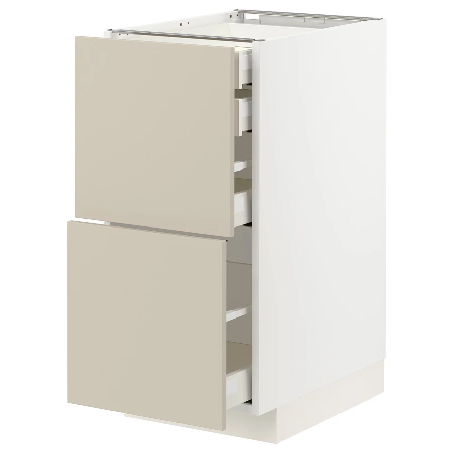 Напольный кухонный шкаф  - IKEA METOD MAXIMERA, 88x61,6x40см, белый/бежевый, МЕТОД МАКСИМЕРА ИКЕА (изображение №1)