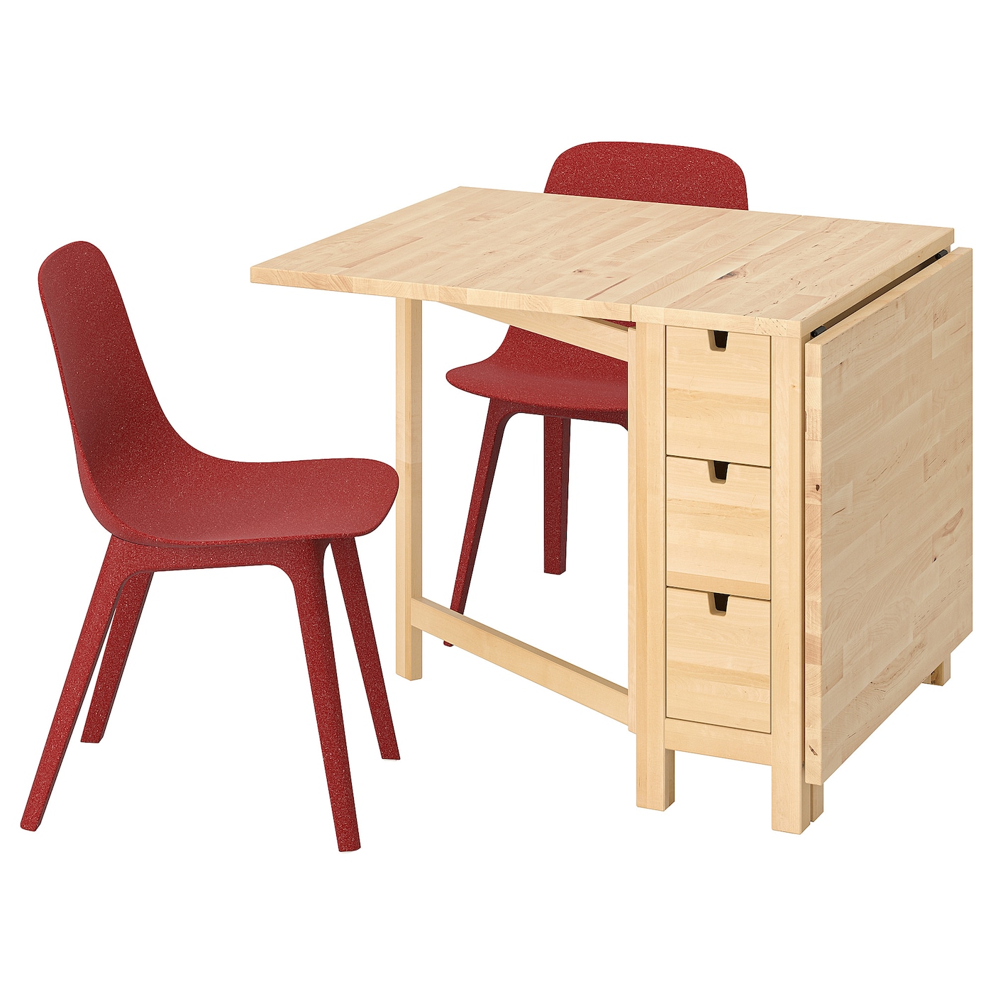 Набор кухонных столов - NORDEN/ODGER IKEA/ НОРДЕН/ОДГЕР ИКЕА, 89х80х74 см, дерево/красный