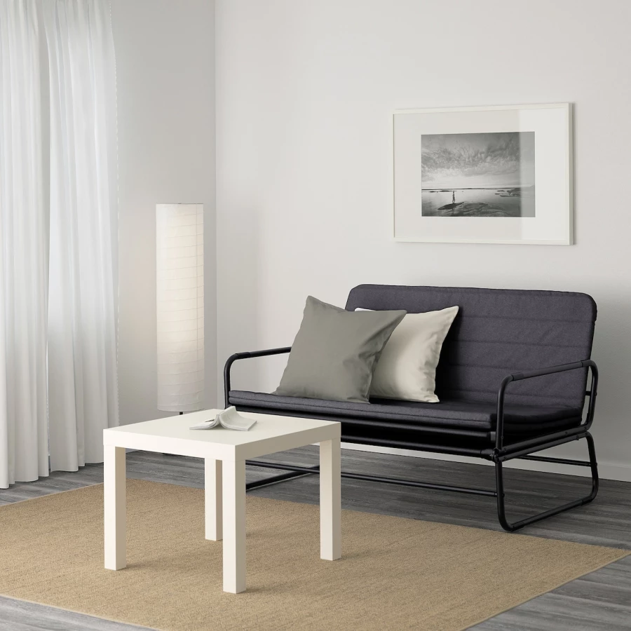 2-местный диван-кровать - IKEA HAMMARN, 78x85x128см, черный, ХАММАРН ИКЕА (изображение №4)