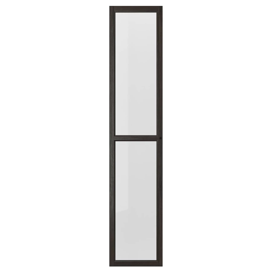 Стеклянная дверь - IKEA OXBERG/ОКСБЕРГ ИКЕА, 192х40 см, темно-коричневый (изображение №1)