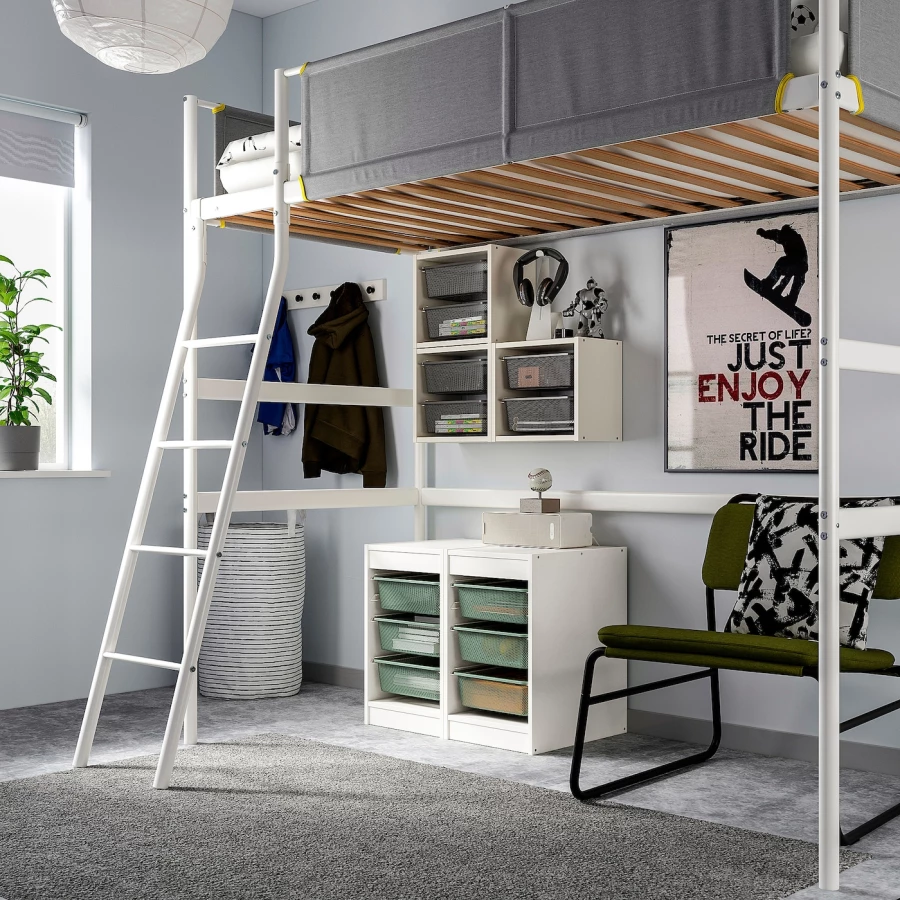 Стеллаж настенный - IKEA TROFAST, 34х21х30 см, белый/серый, ТРУФАСТ ИКЕА (изображение №4)