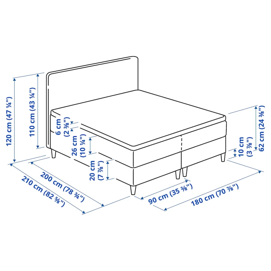 DUNVIK Континентальная кровать ИКЕА (изображение №11)