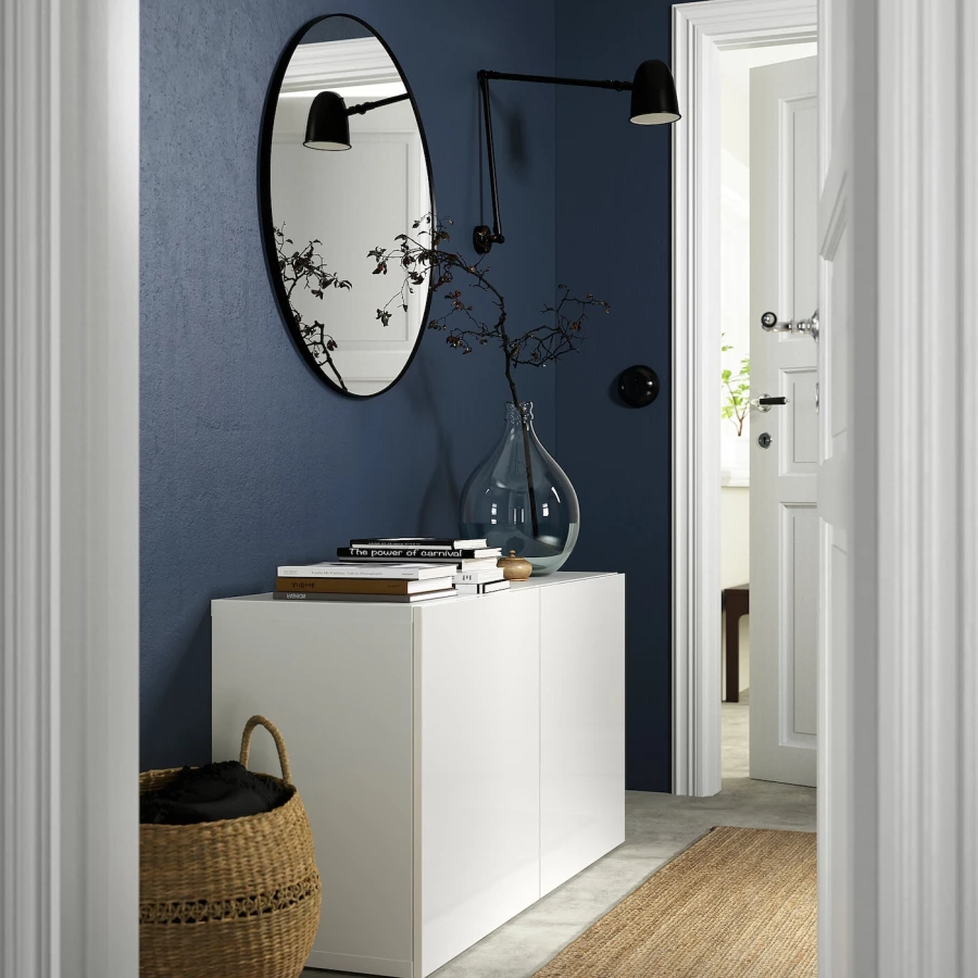 Комбинация для хранения - IKEA BESTÅ/BESTA /БЕСТА/БЕСТО ИКЕА, 120x42x65 см, белый, (изображение №3)