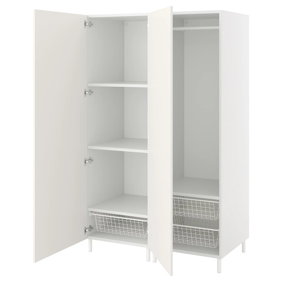 Платяной шкаф - IKEA PLATSA/FONNES  / ПЛАТСА/ФОННЕС ИКЕА, 120x57x191 см, белый (изображение №1)