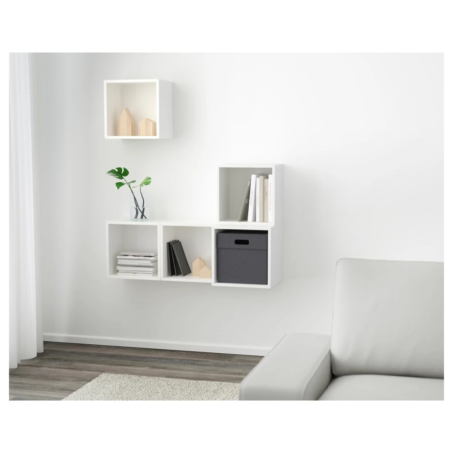 Комбинация навесных шкафов - IKEA EKET, 105x35x120 см, белый, ЭКЕТ ИКЕА (изображение №2)